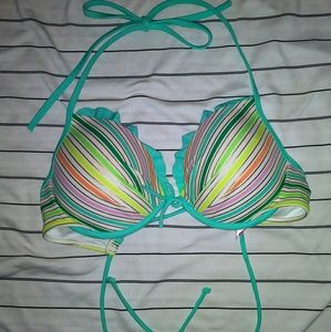 Victoria's Secret Stripe Pad 34C Bikini Bra Top